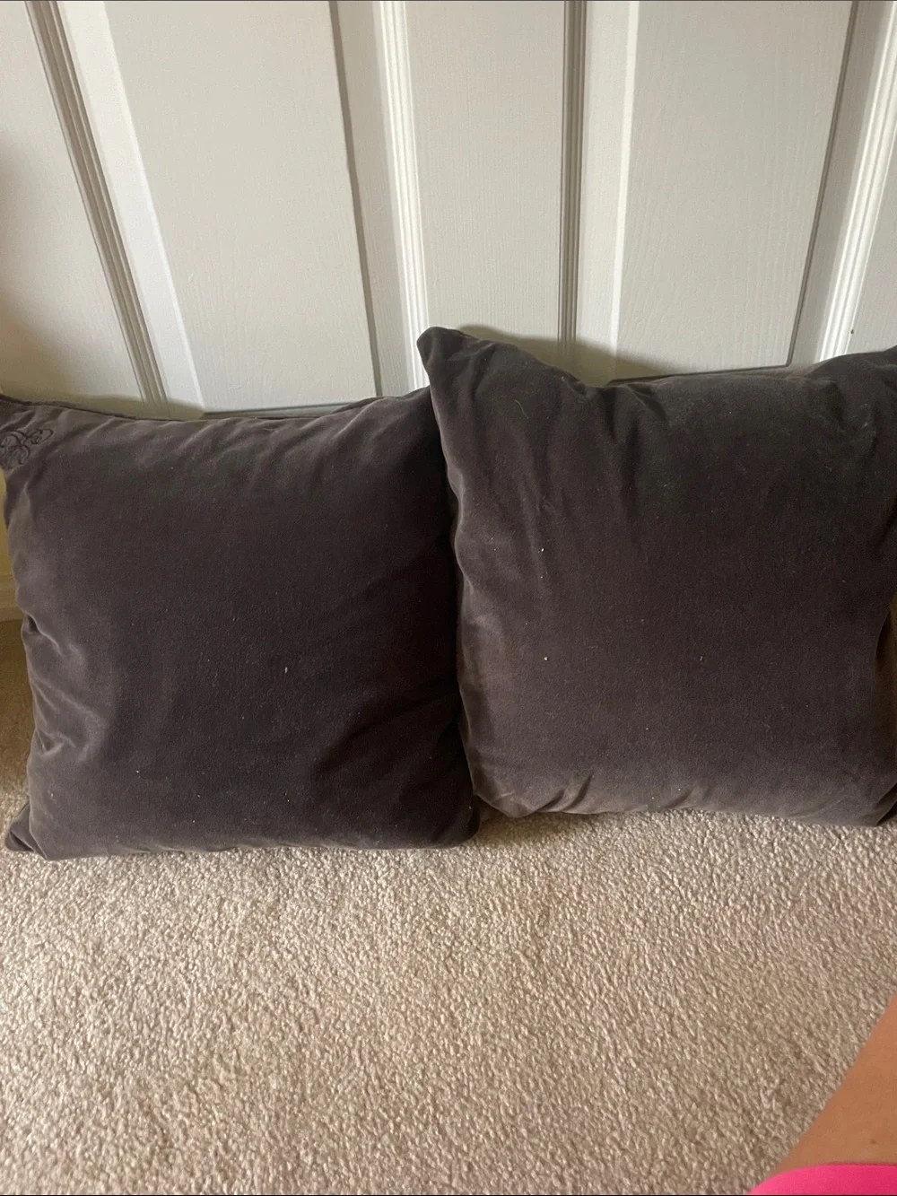 Ralph Lauren y2k velour  Dark Gray Accent Throw Pillow - Versatile Home Accent